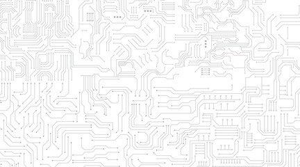 Technology black circuit diagram concept.  Vector abstract technology on white background.  Black monochrome background.