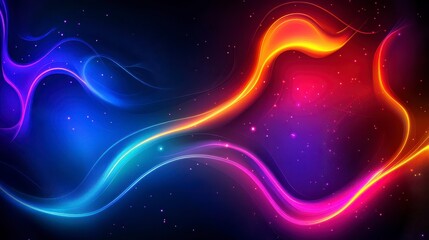 Obraz premium Abstract Cosmic Nebula Background Vibrant Swirls of Blue Orange and Pink Light