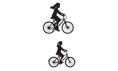 Obraz premium baycycle girl vector silhouette new