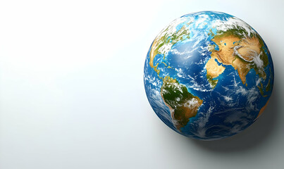 Fototapeta premium Global Earth, white background, environmental concept