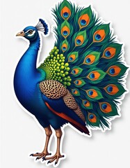Majestic Peacock with Vibrant Tail Feathers