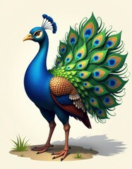 Majestic Peacock Illustration A Symbol of Beauty and Grace