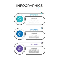Presentation business infographic template with 3 options. Vector illustration.