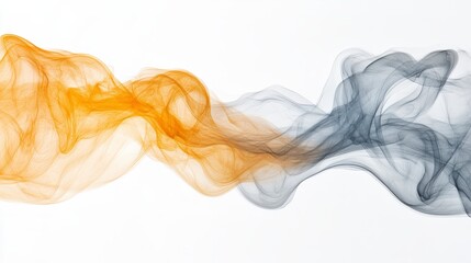 Abstract Swirling Gold and Grey Smoke Design Fluid Wave Pattern Background