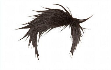 Obraz premium Stylish Dark Brown Hair Strand Isolated on White Background