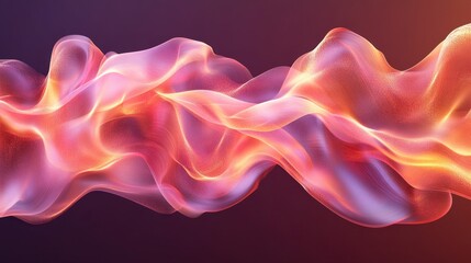 Fototapeta premium Abstract Glowing Pink and Gold Wave Fluid Dynamic Energy Digital Art Background
