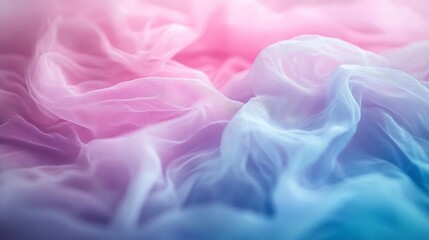 Obraz premium Soft Pastel Ombre Tulle Fabric Drape Textured Background Elegant Sheer Textile