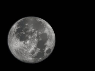 full moon in the dark night sky