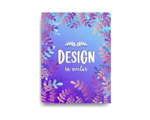 Botanic poster in vector. Summer template.