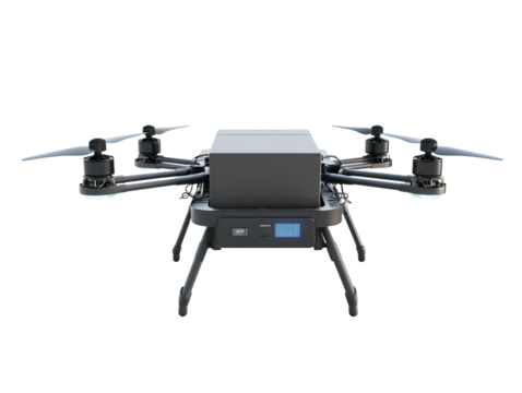 Realistic drone available on transparent background.PNG - Powered by Adobe