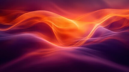 Fototapeta premium Abstract Orange and Purple Wave Background Dynamic Swirling Energy Digital Art Fluid Design