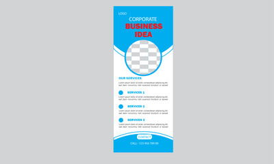 corporate minimal rollup banner design template 