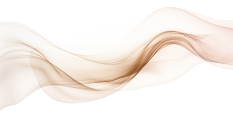 beige smooth smoke wave isolated on white or transparent png