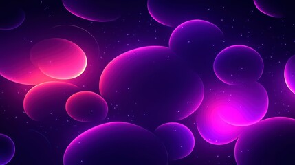 Abstract Purple and Pink Glowing Bubbles Neon Space Background Cosmic Design
