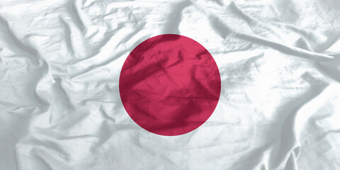 Japan Flag Waving Close Up