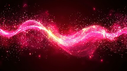 Obraz premium Sparkling Pink and Gold Glitter Wave Abstract Background Festive Design