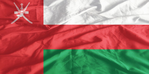 Oman Flag Waving Close Up