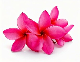 beautiful pink plumeria rubra flower isolated on White