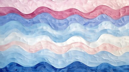 Obraz premium Abstract Pastel Wave Painting Soft Hues