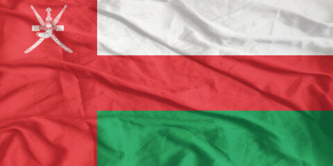 Oman Flag Waving Close Up
