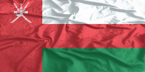 Oman Flag Waving Close Up
