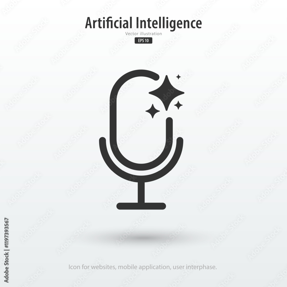 Aufkleber Ai voice generator icon. Voice generated by AI learning. Artificial intelligence technology. Icon element for application and web. Vector illustration.