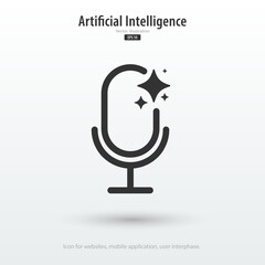 Ai voice generator icon. Voice generated by AI learning. Artificial intelligence technology. Icon element for application and web. Vector illustration.