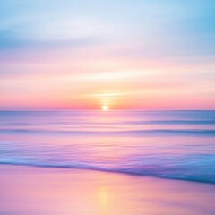 Serene Pastel Sunset Ocean Beach Tranquil Peaceful Sky Sunrise Calm Water