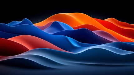 Naklejka premium Abstract Colorful Waves Background Fluid Gradient Design Dynamic 3D Render Smooth Texture