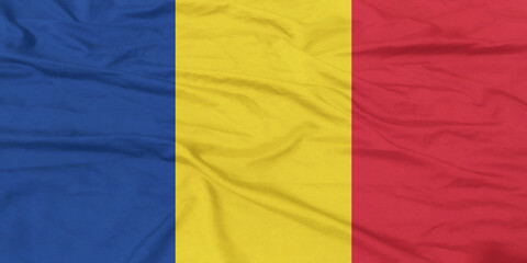 Romania Flag Waving Close Up