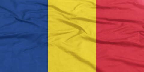 Romania Flag Waving Close Up