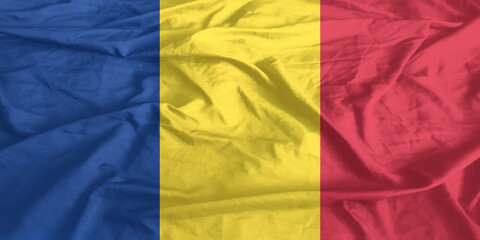 Romania Flag Waving Close Up