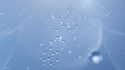 azasetron molecular structure, 3d model molecule, antiemetic, structural chemical formula view from a microscope