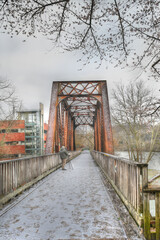 Photographer photographing on the Rail Trail in Morgantown