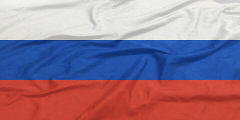 Russia Flag Waving Close Up