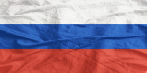 Russia Flag Waving Close Up