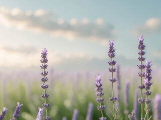 Delicate lines of lavender stretching across a field creating harmony