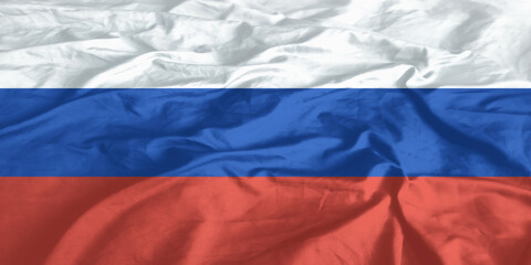 Russia Flag Waving Close Up