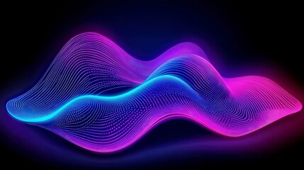 Abstract Neon Wave Background Glowing Purple and Blue Digital Landscape