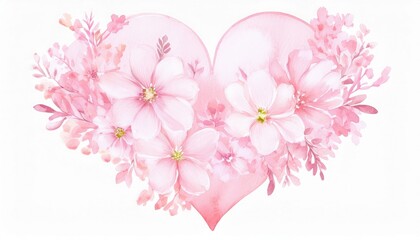 Heart shaped design featuring delicate pink flowers and soft pastel tones for a romantic ambiance