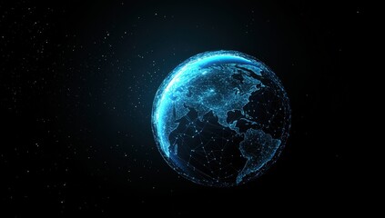 Fototapeta premium This is a computer generated image depicting a glowing globe in outer space