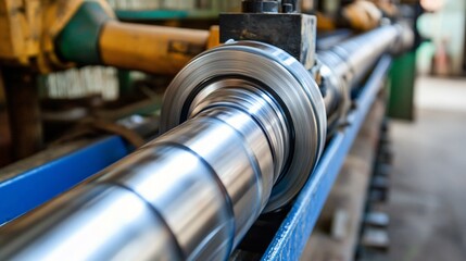 Industrial Metal Rod Rolling Machine Closeup