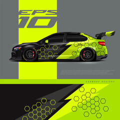 Car wrap decal design concept. Abstract grunge background for wrap vehicles, race cars, cargo vans, pickup trucks and livery.