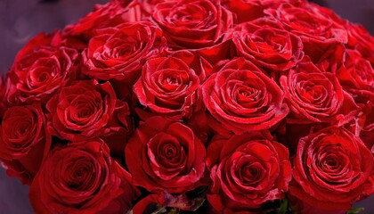 Obraz premium Bouquet of red roses symbolizes love and romance for any special occasion