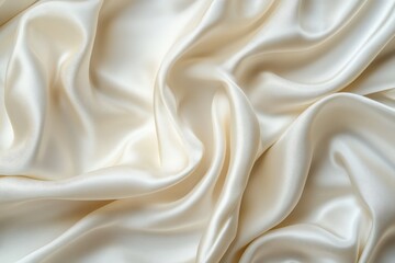 Obraz premium Closeup of beautiful white satin fabric with gentle waves
