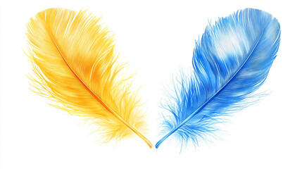 Obraz premium Blue and Yellow Feathers