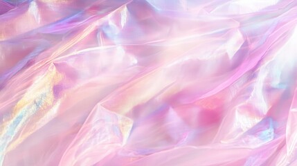 Obraz premium Iridescent Pastel Pink Fabric Texture Background Shimmering Sheer Drape Soft Light