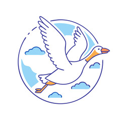goose flying south icon, goose flying south vector illustration-simple illustration of goose flying south, perfect for goose flying south logos and themed design 