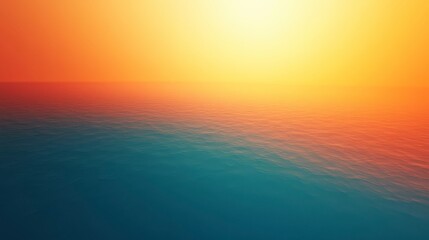 Serene Sunset over Calm Ocean Water Vibrant Orange and Teal Hues