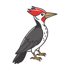 pileated woodpecker icon, pileated woodpecker vector illustration-simple illustration of pileated woodpecker, perfect for pileated woodpecker logos and themed design 